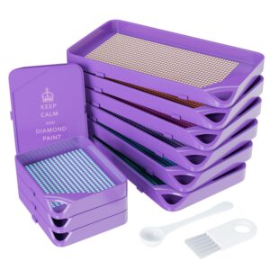 artdot 10-piece interlocking diamond art trays kits for adults, stackable diamond painting accessories and tools