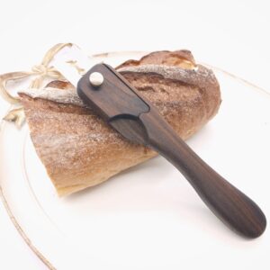 RillyRellow Premium Mini Bread Lame Decoration, Hand Wooden Crafted Bread Lame Slashing Tool, for Dough Scoring Knife, Cut Patterns for Sourdough Bread Slashing, Black Walnut (Without Blade)