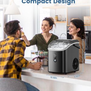 COWSAR Nugget Ice Makers Countertop, Pebble Ice Maker Machine with Soft Chewable Ice, 34Lbs/24H, Self-Cleaning, One-Click Operation, Pellet Ice Maker Countertop for Home/Kitchen/RV/Camping