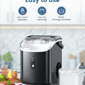 COWSAR Nugget Ice Makers Countertop, Pebble Ice Maker Machine with Soft Chewable Ice, 34Lbs/24H, Self-Cleaning, One-Click Operation, Pellet Ice Maker Countertop for Home/Kitchen/RV/Camping