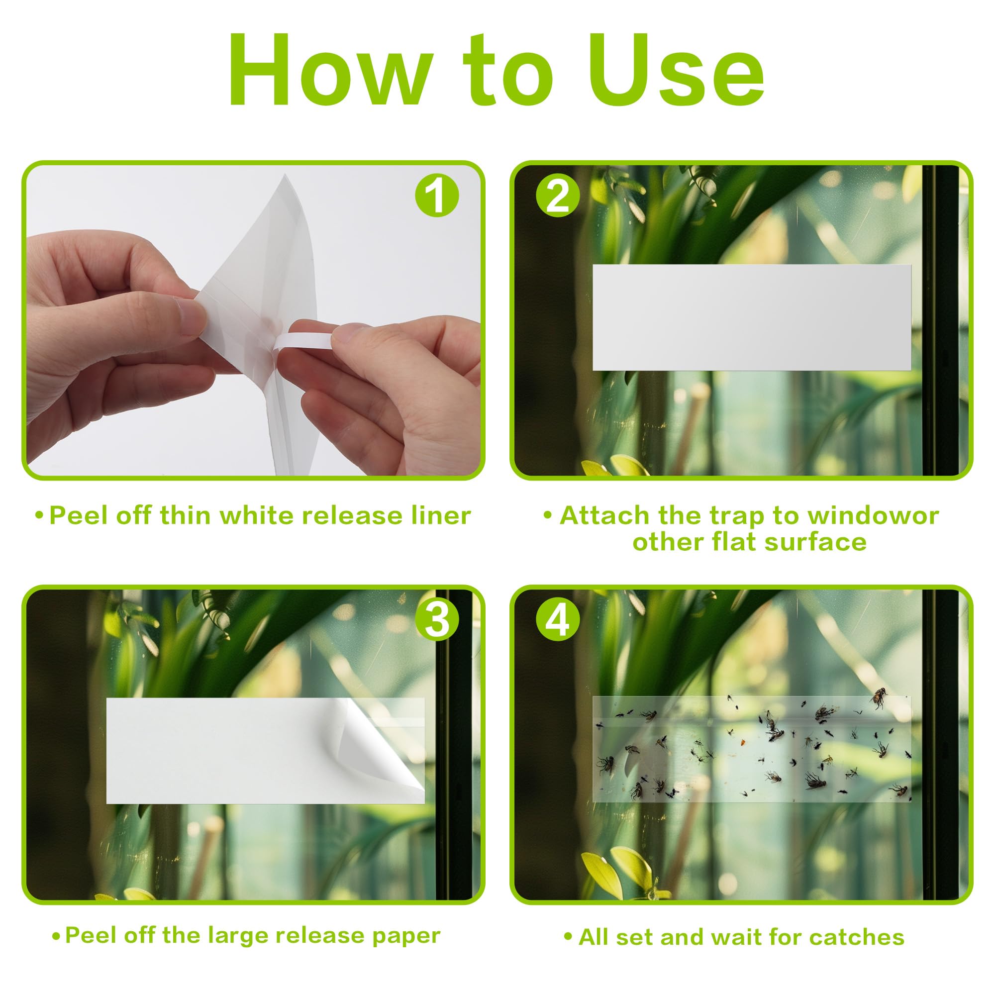 Landisun Fly Trap Indoor Fruit Fly Traps for Indoor Window-Fly Traps Fly Paper Sticky Strips 30 Pack