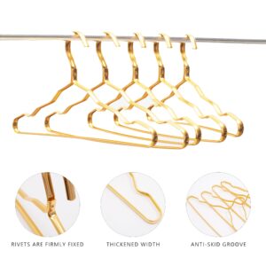 Clothes Hangers Metal 20 Pack,Smooth Surface Shirt Dress Hanger,Durable Heavy Duty Coat Hangers,Gold Aluminum Suit Hangers,16.5” Standard Hangers for Jacket Trouser Pant Slack