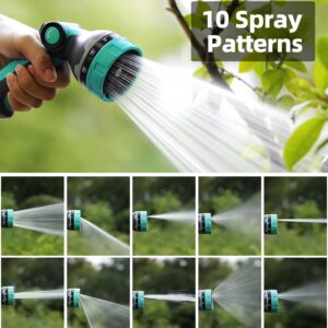 HVNPSH Heavy Duty Garden Hose Nozzle, 10 Spray Patterns Water Hose Sprayer with Thumb Control On/Off Valve, Comfortable Grip, Ideal for Outdoor Watering, Garden, Cleaning, Car Washing