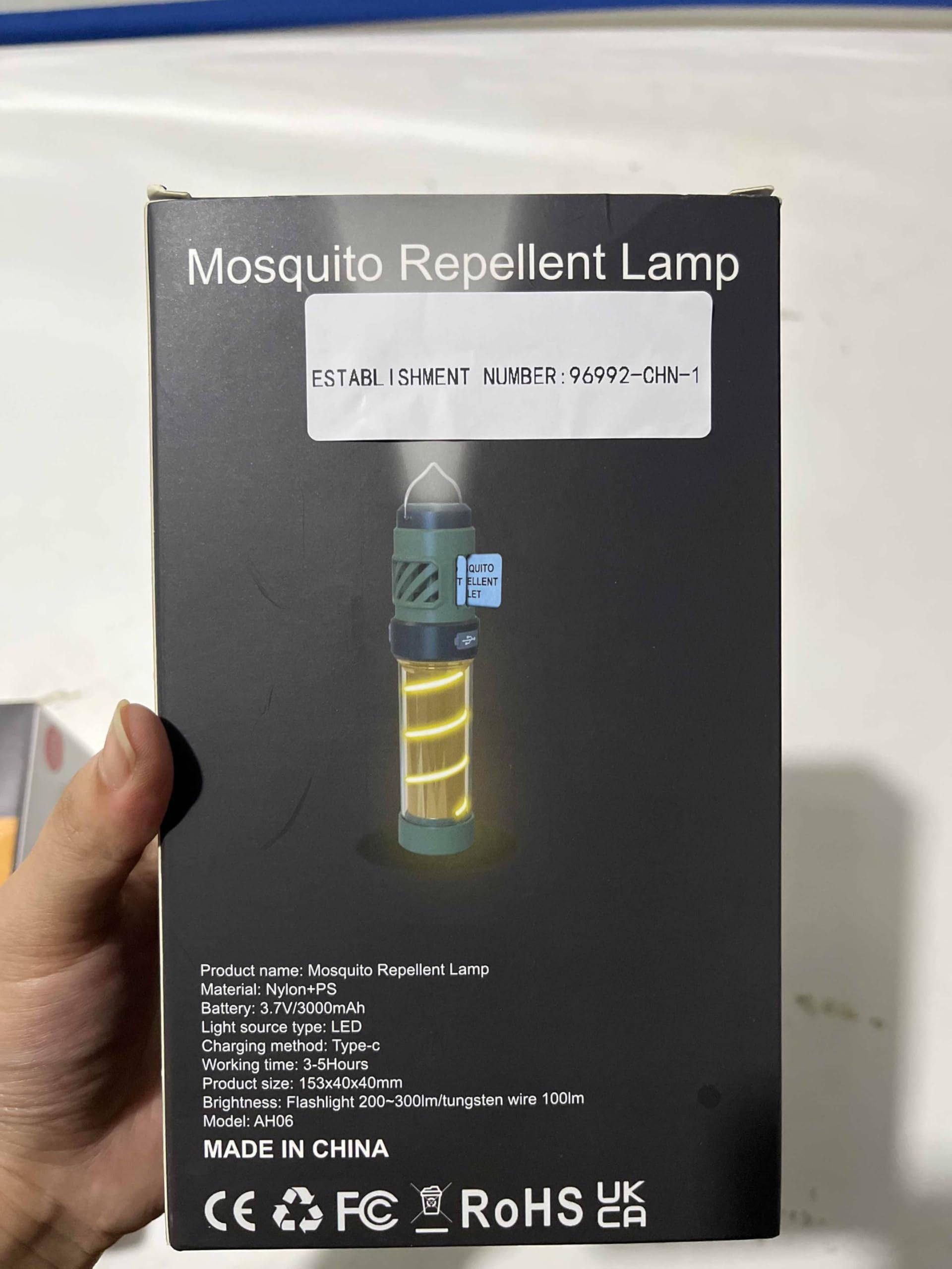 Mosquito Repeller,Rechargeable Mosquito Repellent Device,Mosquito Repellent Outdoor Patio Shield Mosquito Repeller with 6 Pcs Repellent Pads,Scent Free,96sqft Protected Area for Camping Fishing