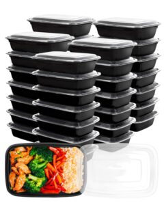 lzerking meal prep containers - 60 pack 32oz reusable food storage containers with lids, extra-thick, disposable bento box, bpa-free, microwave, freezer, and dishwasher safe