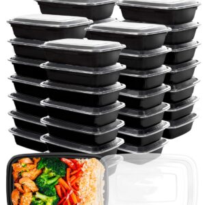 Lzerking Meal Prep Containers - 60 Pack 32oz Reusable Food Storage Containers with Lids, Extra-Thick, Disposable Bento Box, BPA-Free, Microwave, Freezer, and Dishwasher Safe