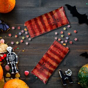 100 Pcs Halloween Cellophane Bags Creepy Carnival Party Favors Plastic Treat Bags Trick or Treat Spooky Goodie Candy Bags with Ties Halloween Circus Carnival Decorations Gifts Supplies(Spooky Style)