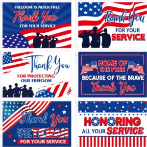 fancy land veterans day thank you cards thank you for your service military appreciation greeting card with envelope stickers for patriotic memorial independence day 24 pcs