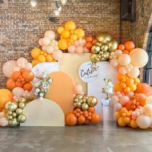 Awenztech Orange Balloons 12 inch, Orange Latex Balloons 50pcs Party Balloons for Graduation Halloween Fall Tropical Thanksgiving Birthday Party Decorations