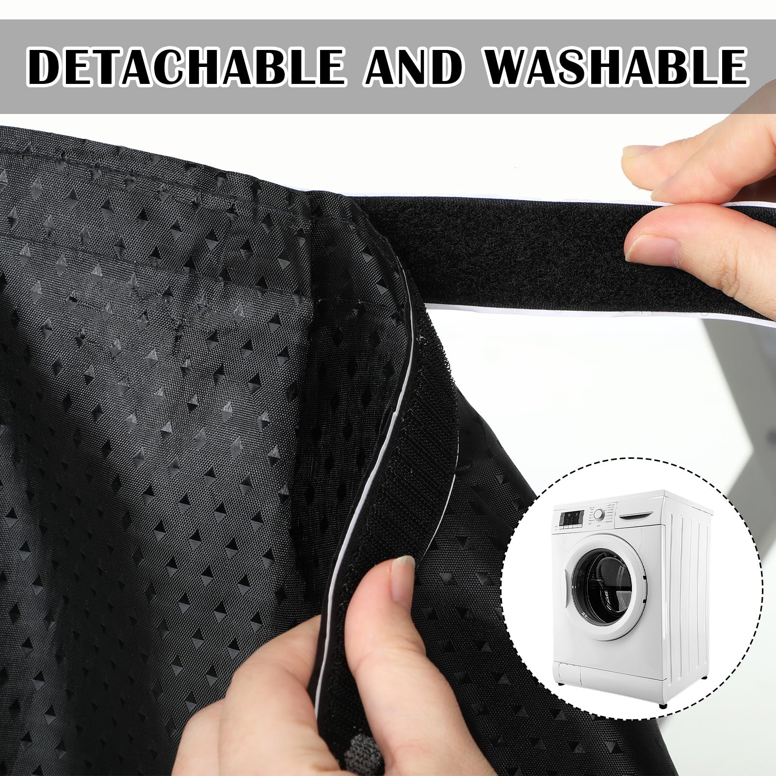 Windkream Fabric Sink Skirt Diamond Bathroom Stitch Black Self Stick Adhesive Waterproof Fabric Under Sink Curtain Skirt 55 x 32 Inch Sinks Adds Bathroom Storage