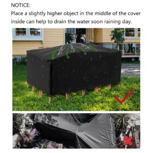 Outdoor Furniture Cover 55x28x30in/140x70x75cm /LxWxH Patio Table Cover Outdoor Furniture Heavy Duty Patio Furniture Cover/Outdoor Table Covers Weatherproof Garden Table Chair Cover Outside