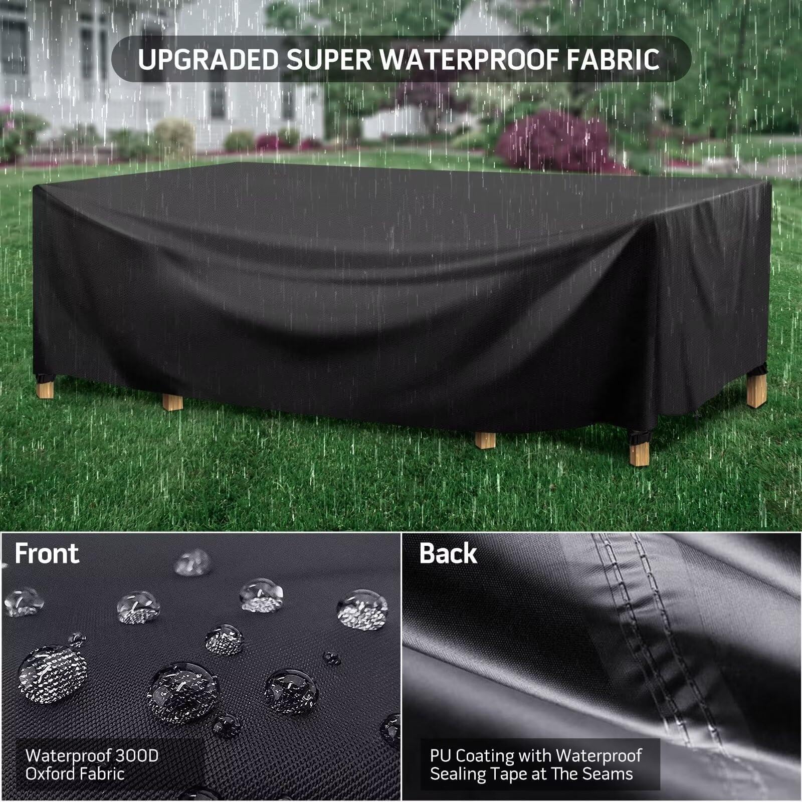 Outdoor Furniture Cover 55x28x30in/140x70x75cm /LxWxH Patio Table Cover Outdoor Furniture Heavy Duty Patio Furniture Cover/Outdoor Table Covers Weatherproof Garden Table Chair Cover Outside