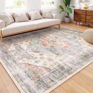 leevan 8x10 area rug washable living room rug ultra-thin 8x10 rug for bedroom non slip classroom rug kids rug tan stain resistant area rug for nursery/playroom