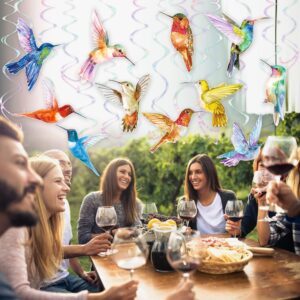 Hummingbird Hanging Swirls 20Pcs Hummingbird Birthday Decorations Hummingbird Ceiling Decor Tropical Bird Party Hanging Streamer for Summer Flying Birds Baby Shower Supplies