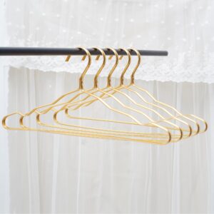 Clothes Hangers Metal 20 Pack,Smooth Surface Shirt Dress Hanger,Durable Heavy Duty Coat Hangers,Gold Aluminum Suit Hangers,16.5” Standard Hangers for Jacket Trouser Pant Slack