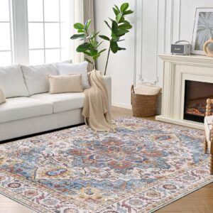 METAHOTS 8x10 Area Rugs for Bedroom, Washable Large Area Rugs Non-Slip and Non-Shedding, Boho & Vintage Area Rug for Living Room, Kitchen, Dining Room