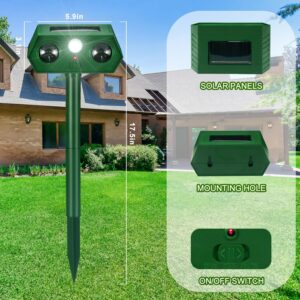 2024 Upgraded Solar annyoyed Animal Repellent, Waterproof Motion Detection with Sentor&LED Flash Light, Outdoor Ultrasonic Pest Deterrent for Cat, Dog, Skunk, Fox, Squirrels, Raccoon, Coyote, Rabbit