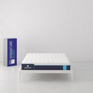 Signature Sleep Bliss 8 Inch Charcoal Cool Gel Memory Foam Mattress-in-a-Box, Medium-Firm, Certipur-US and Oeko-TEX, Queen