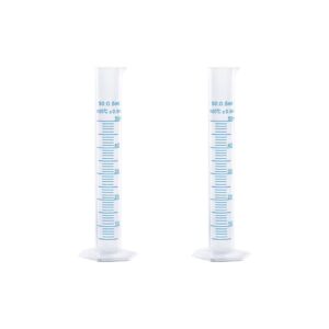 2 pcs plastic measuring graduated cylinders transparent graduated cylinder beaker lab test tube liquid measuring tool with 2 sided marking 50 ml