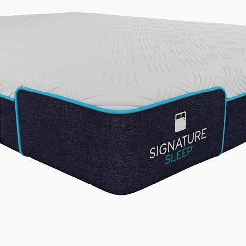 Signature Sleep Bliss 8 Inch Charcoal Cool Gel Memory Foam Mattress-in-a-Box, Medium-Firm, Certipur-US and Oeko-TEX, Queen