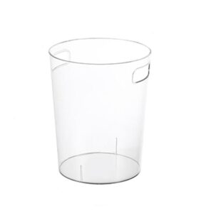 jeimalen transparent trash can wastebasket with handle plastic small cylindrical garbage can for kitchen, bedroom, home office, craft room, dorm room, powder room,toilet trash bin (m)