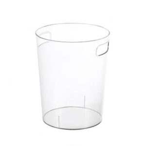 JEIMALEN Transparent Trash can Wastebasket with Handle Plastic Small Cylindrical Garbage Can for Kitchen, Bedroom, Home Office, Craft Room, Dorm Room, Powder Room,Toilet Trash Bin (M)