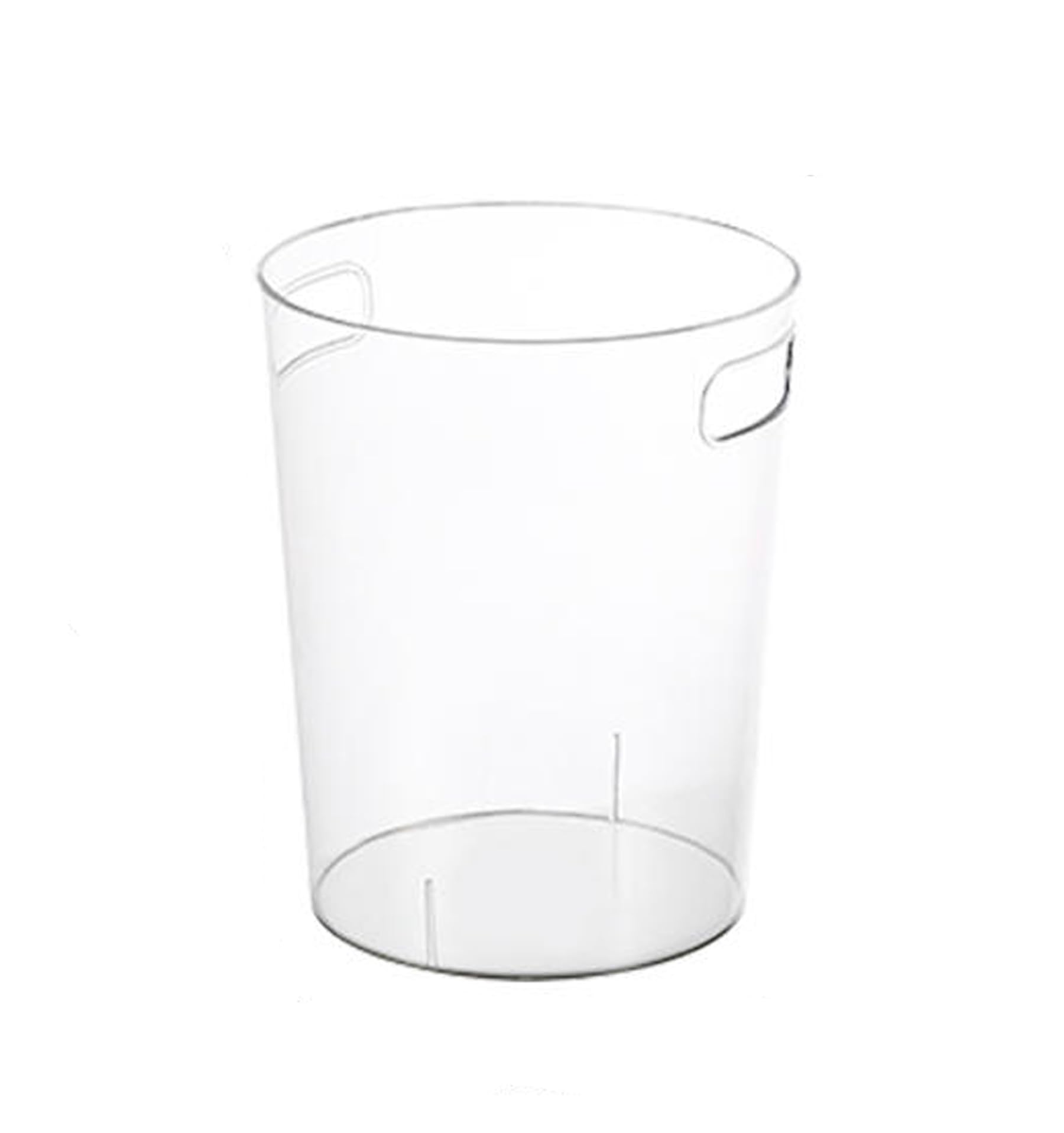 JEIMALEN Transparent Trash can Wastebasket with Handle Plastic Small Cylindrical Garbage Can for Kitchen, Bedroom, Home Office, Craft Room, Dorm Room, Powder Room,Toilet Trash Bin (M)