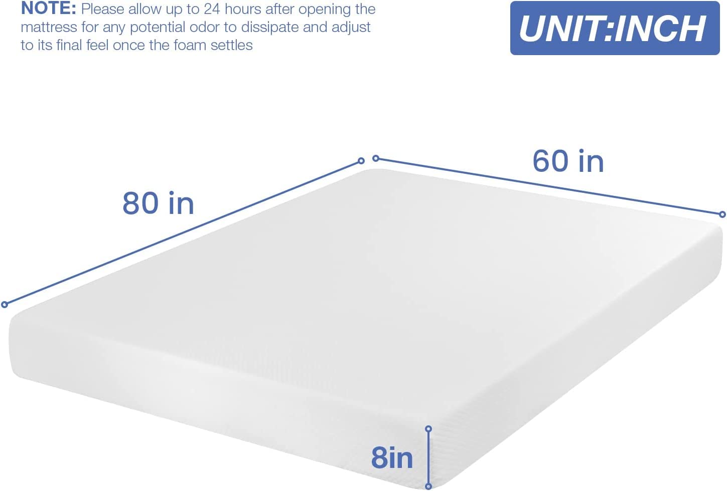 8 Inch Queen Mattress, Gel Memory Foam Mattress Queen, Queen Size Mattresses with Cover for a Cool Sleep & Pressure Relief, Queen Mattress in a Box, CertiPUR-US Certified, Mattress Queen Size, White