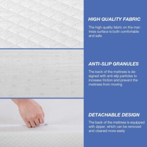 8 Inch Queen Mattress, Gel Memory Foam Mattress Queen, Queen Size Mattresses with Cover for a Cool Sleep & Pressure Relief, Queen Mattress in a Box, CertiPUR-US Certified, Mattress Queen Size, White