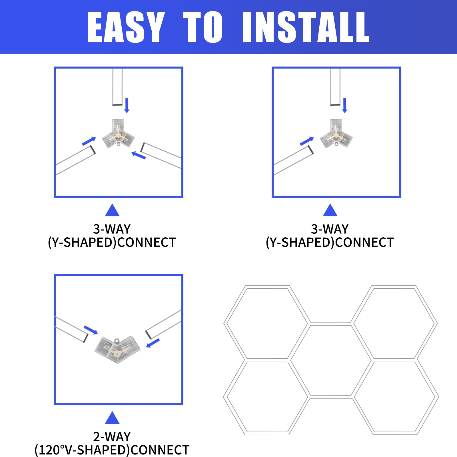 Powfloven Hexagon LED Garage Lights, 168W 21840LM Honeycomb Ceiling Light, 25 Pack Car Detailing Shop Lighting for Garage Gym Home Wall Warehouse Workshop Basement Wash Room Super Market Office etc.