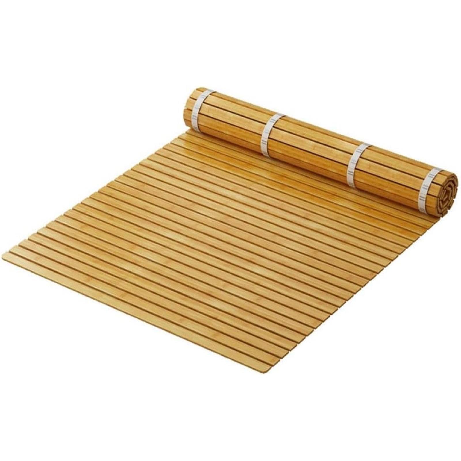 Foldable Bamboo Bed Mat,Summer Sleeping Pad Lumbar Protector Pad,Folding Tatami Floor Mat,Harden Spine Guard Bamboo Ranked Skeleton Bed Pad, Japanese Bamboo wood Roll-Type Slatted Bed, 70*150cm