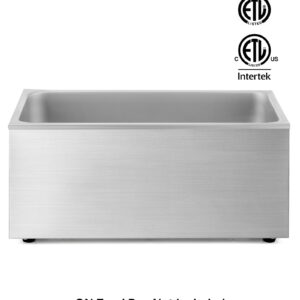 WILPREP Commercial Food Warmer, 12 x 20 Full Size Electric Countertop Food Warmer with 1200W Power, Stainless Steel Bain Marie Buffer Server for Parties Buffets Restaurants