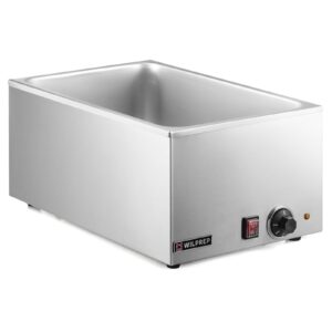 WILPREP Commercial Food Warmer, 12 x 20 Full Size Electric Countertop Food Warmer with 1200W Power, Stainless Steel Bain Marie Buffer Server for Parties Buffets Restaurants