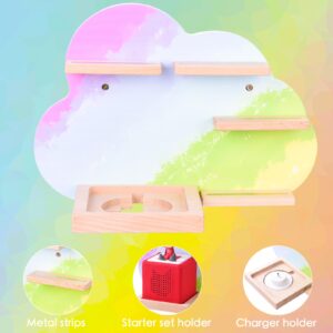 DDgro Wooden Shelf for Toniebox Audio Player Starter Set Playful Magnetic Storage Rack for Tonie Characters, Charger (Cloud Shape)