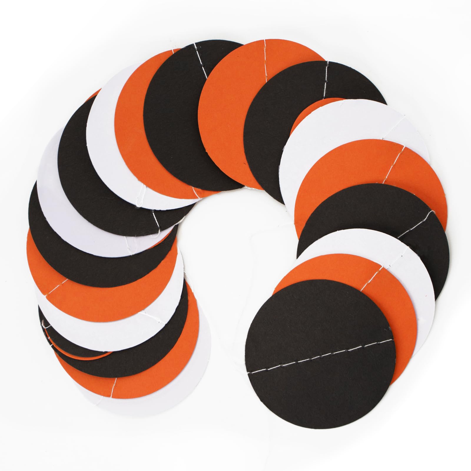 GCQQ Black Orange White Garland, 52Ft Halloween Garlands, Paper Circle Dot Garland Streamers, Polka Dot Garlands for Halloween Party Decoration, Thanksgiving, Wedding, Baby Shower, Birthday Decoration