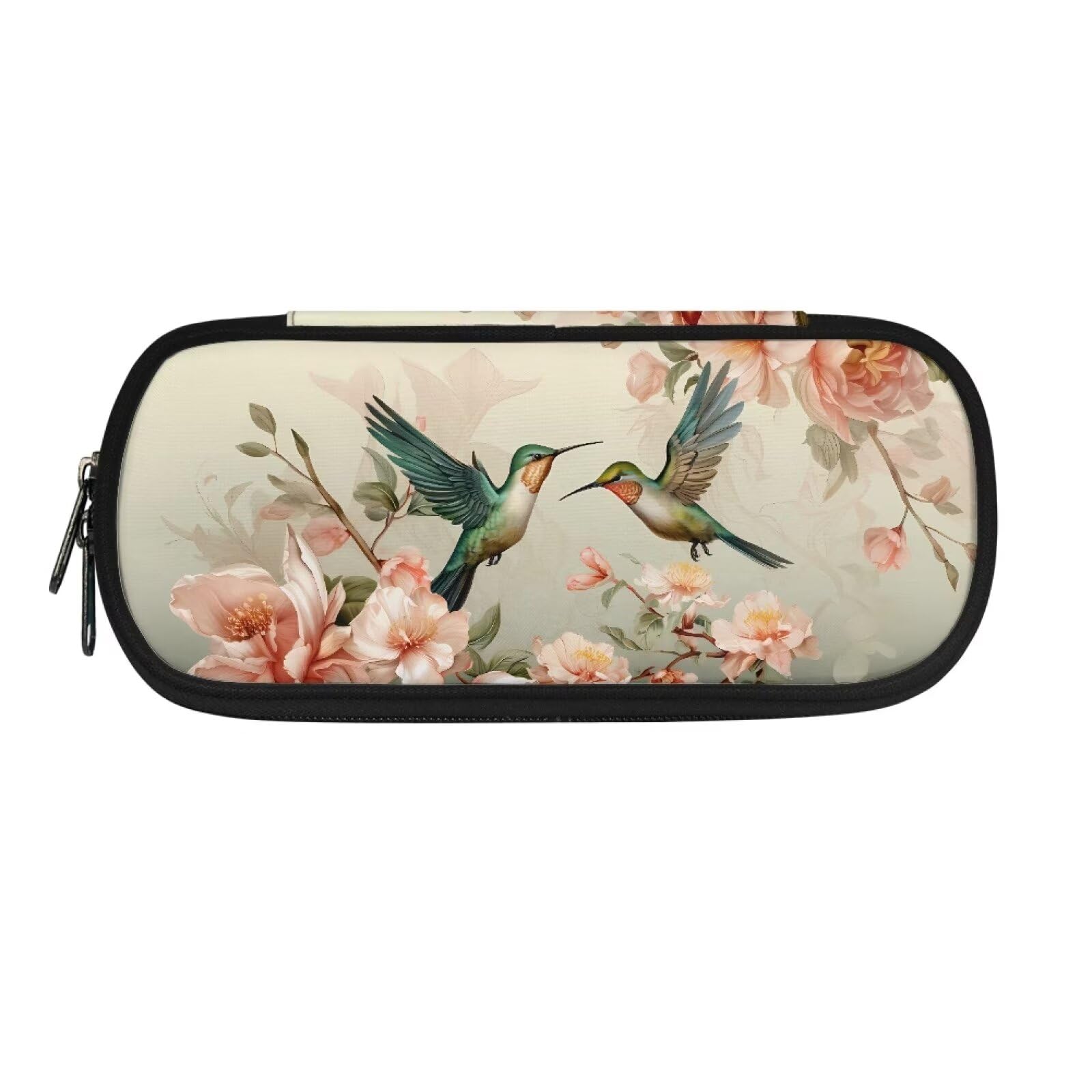 Luarisgur Cute Pencil Pouch Hummingbird Floral Pencil Case for Girls for School Aesthetic Stationery Bag Cute Floral Pencil Bags with Zipper Pencil Holder Pouch Pen Case for Women College Students