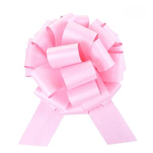 12" large pull bows,2pcs car bows for gift wrapping, christmas party birthday gift wedding ribbon bows for bikes, wrapping boxes or flower decorations, valentine's day gift decorations (pink)