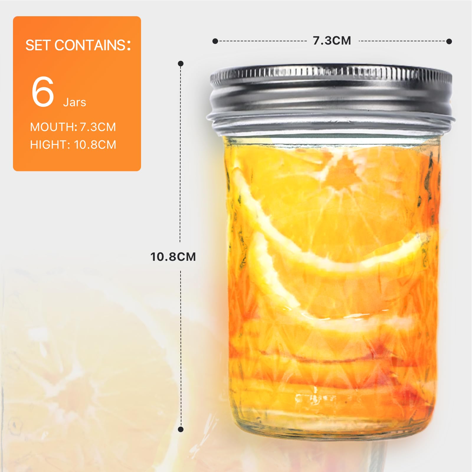 ZenTong Infi 8 oz Mason Jars,6 Pack Regular Mouth Glass Jars With Lid Salad Jars 8 oz Canning Jars for Pickling Canning Home Decor Overnight Oats Fruit Preserves Jam Jelly Food Storage DIY Projects