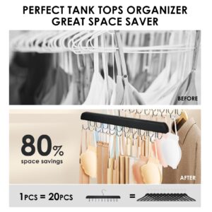 Aurabite 20 Hooks Hanger Space Saving-Closet Organizers and Storage-Tank Top-Bra-Pants Hangers-Clothes Organizer-Dresser Organizer-Skirt Hangers-Hangers with Clips-Legging Organizer for Closet