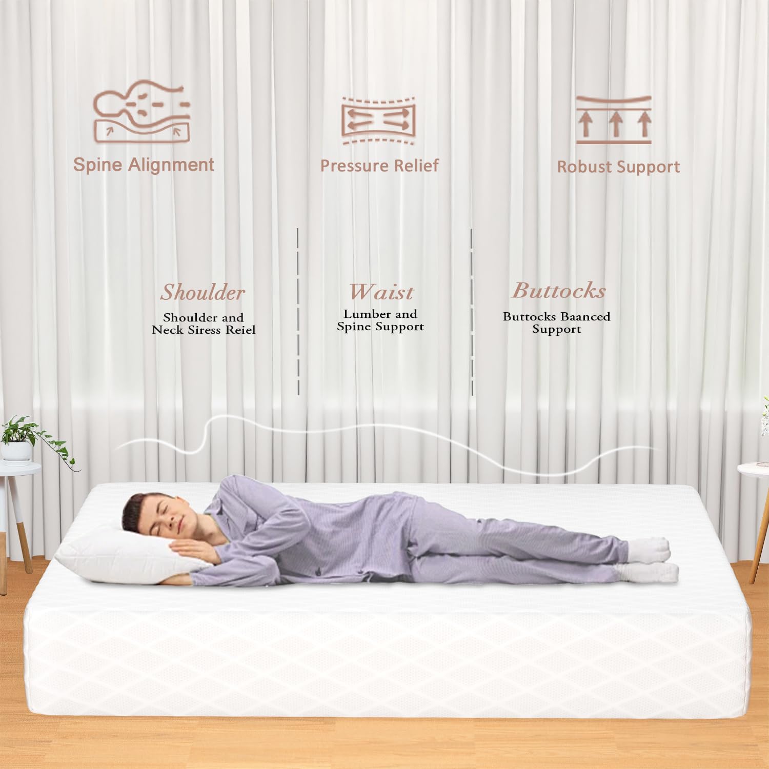 LIYIH 6 Inch Full Mattress, RV Mattresses,Guest and Kids Bedroom,Memory Foam Mattress,Trailer Mattress, Back Pain Relief，CertiPUR-US 【2024 New Version】