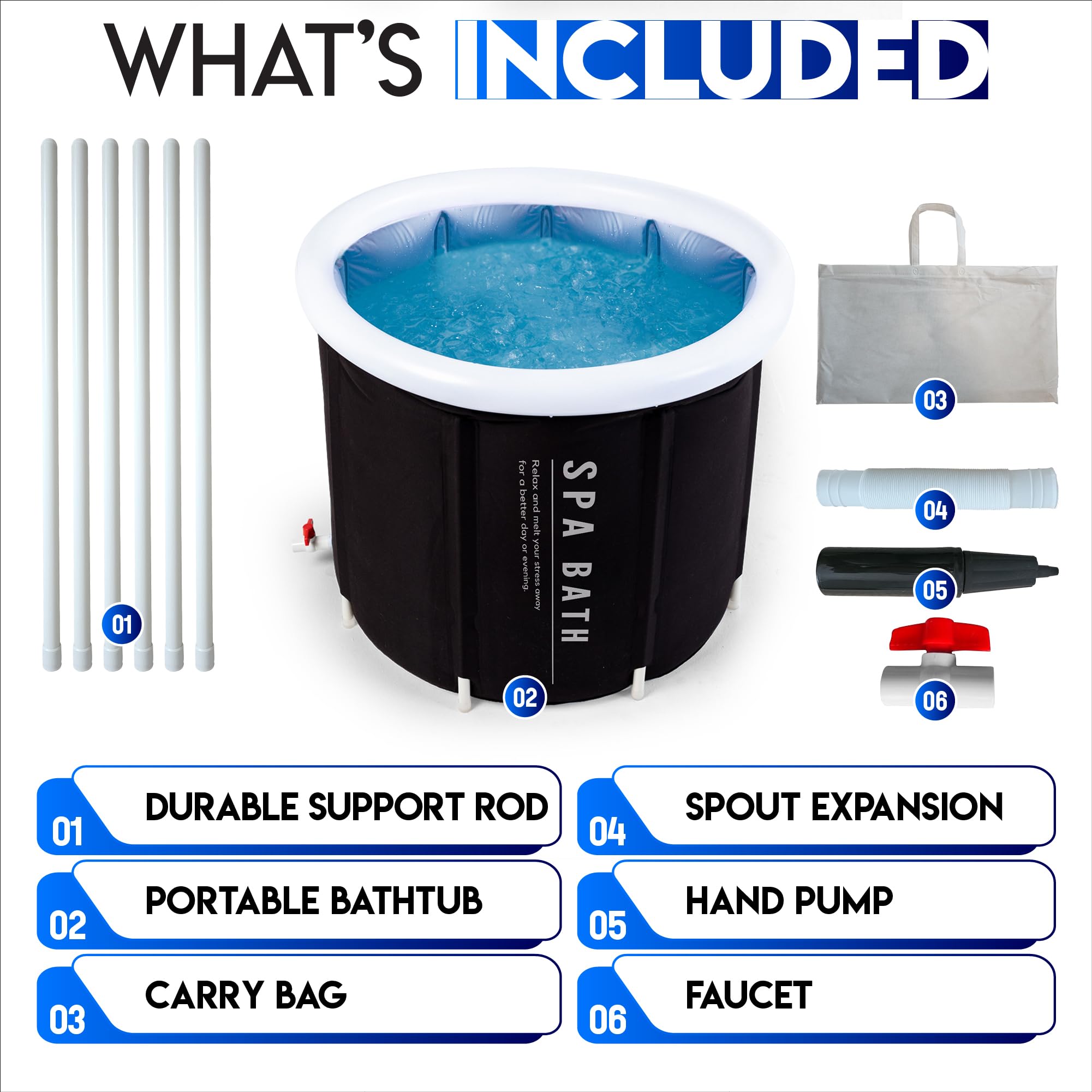 Beyond Thursday Cold Plunge Tub - Large, Foldable Ice Bath Tub with Great Insulation, Premium Material, Leak-Proof. Portable Bathtub Suitable for Men, Women & Athletes Up to 6'5", Includes Carry Bag