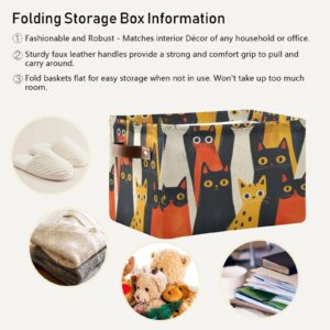 SDMKA Cartoon Cats Pattern Storage Baskets Foldable Fabric Baskets Large Storage Bins for Organizing Shelves Closet Home, Decorate Your Rooms