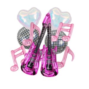 music party decoration music note balloon disco balloon guitar foil balloon concert party dcoration