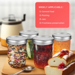 ZenTong Infi 8 oz Mason Jars,6 Pack Regular Mouth Glass Jars With Lid Salad Jars 8 oz Canning Jars for Pickling Canning Home Decor Overnight Oats Fruit Preserves Jam Jelly Food Storage DIY Projects