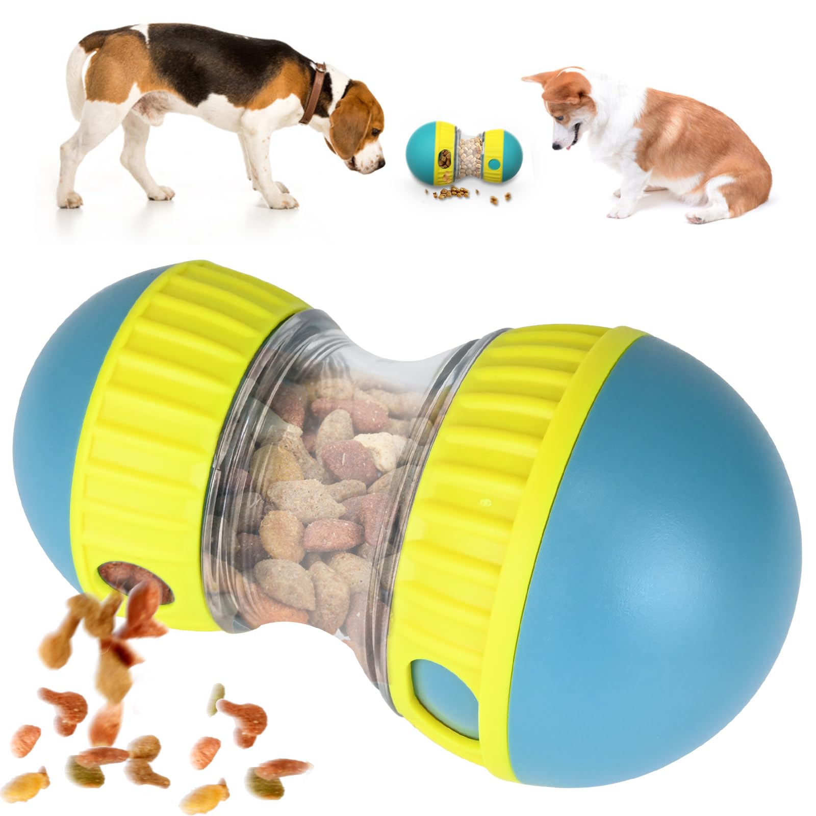 ADKYSL Treat Dispensing Dog Toys, Interactive Dog Toy to Keep Dogs Busy, Suitable for Large, Medium, and Small Dogs (Green)