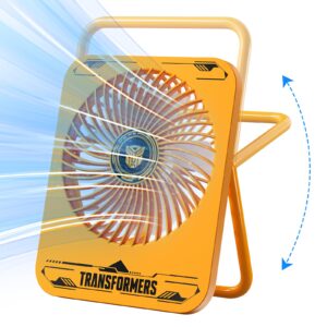 xinglinshoe battery powered fan 2000mah 180° adjustable small desk fan battery powered 3 speeds strong slim usb fan for office,bedroom,home,desktop,camping(yellow)