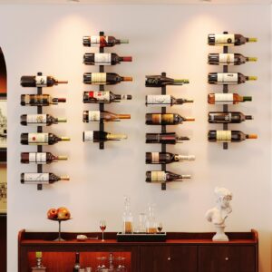 x-cosrack 12 bottle wall mounted wine rack, detachable wine storage organizer used as one or four, diy wall hanging wine holder, for dining room, bar, wine cellar