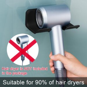 Hair Dryer Holder, Blow Dryer Holder Wall Mounted, Self Adhesive Wall Mountable Bathroom Organizer for Hair Care Tools,Compatible with Most Hair Dryers, Black.