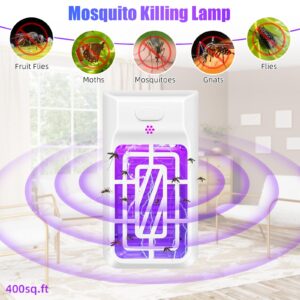 Jahy2Tech Bug Zapper Indoor Plug in Electronic Mosquito Zapper Indoor Mosquito Killer Lamp with UV Light Attractant, Fruit Fly Traps Indoor for Home, Living Room, Office Pest Control, 2 Pack, White