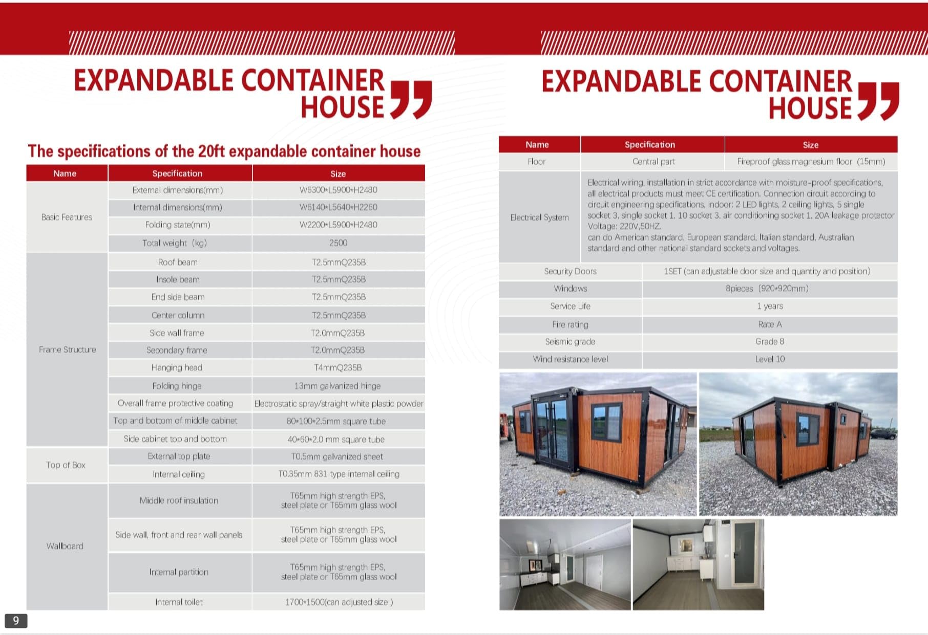 Generic Mobile Home 40ftx20ft 2to4bedrooms Prefab Container Expandable House for Sale Steel Folding Prefabricated Home for Adults